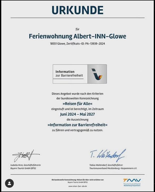Albert-Inn-Glowe - Barrierefrei & 3 Schlafzimmer & Coworking & Strandkorb-Saisonal & Sauna Im Haus & Fahrraeder Eksteriør bilde